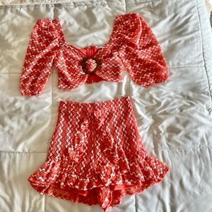 Crochet crop top and short set